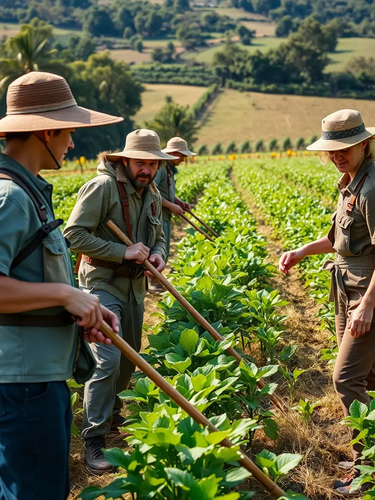 A photograph of association members setting up traps to control invasive species, protecting native wildlife and ecosystems from the negative impacts of these species.