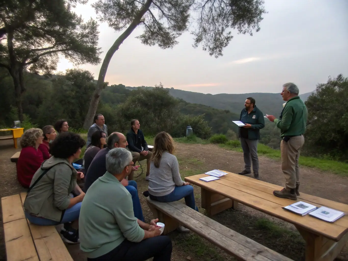 A photograph capturing a community workshop led by SOCIETE DE CHASSE DE SAINT-PARDOUX-LE-VIEUX, teaching local residents about wildlife conservation and responsible hunting practices.